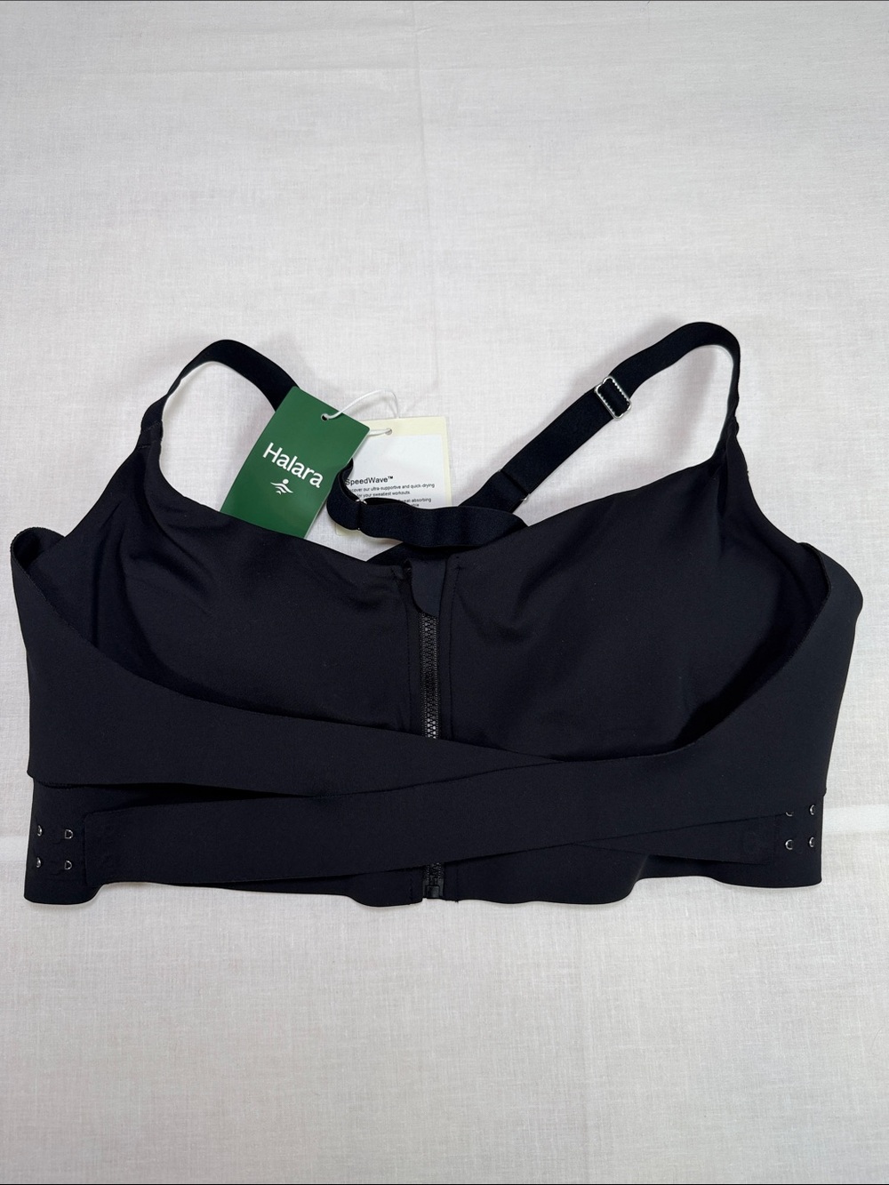 Halara SpeedWave Medium Support Push Up Crisscross Backless Zipper Adjustable XL
